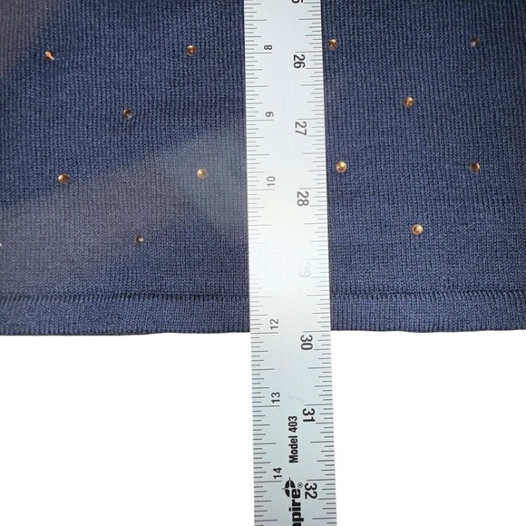 NIC+ZOE Vital Twinkle V-neck Sweater Women’s Plus 1X - Dark Indigo - Picture 8 of 12